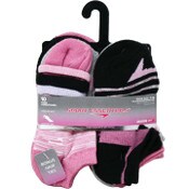 Wholesale - 10pk GIRLS SE RANDOM KNIT STRIPE NS SOCKS W/BONUS SIZE 4-6, UPC: 193159199135